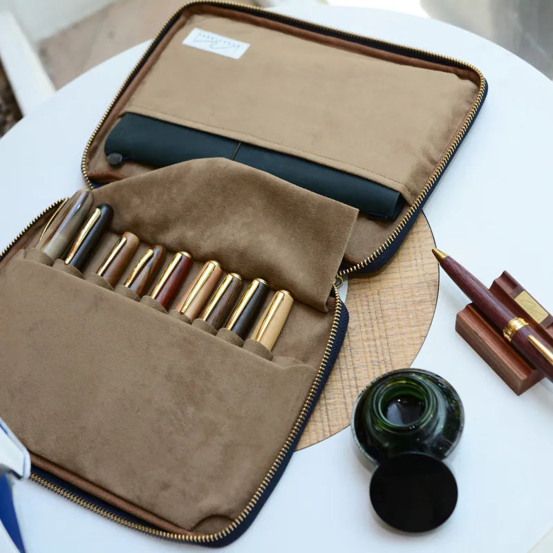 Embroidery fabric 10 Pens Zipper Case