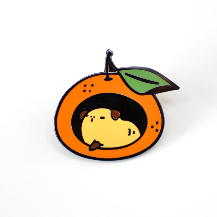 Guinea Pig with Orange Bed Gold-Plated Enamel Pin