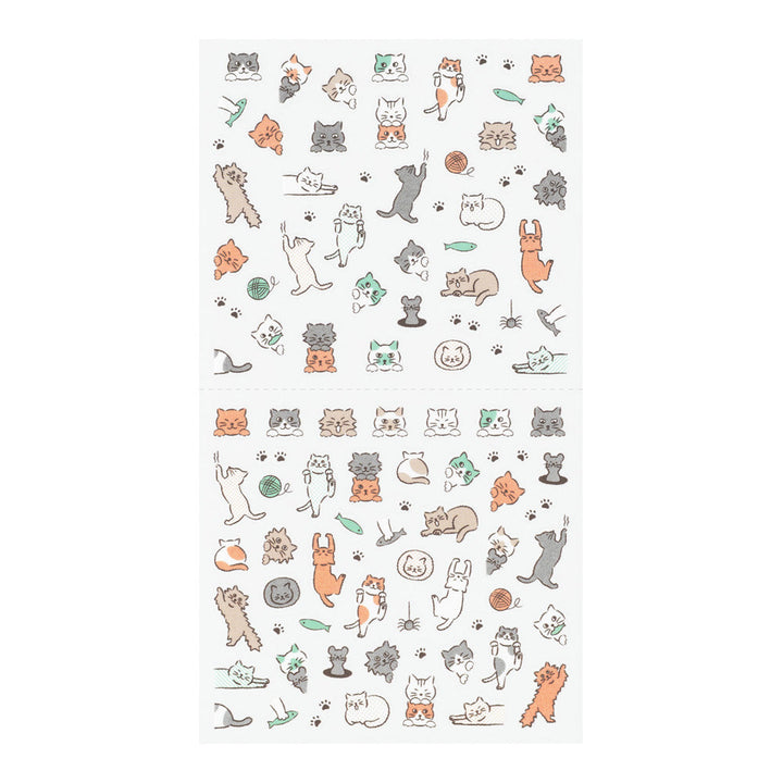 Midori Lined Cat Sticker Collection