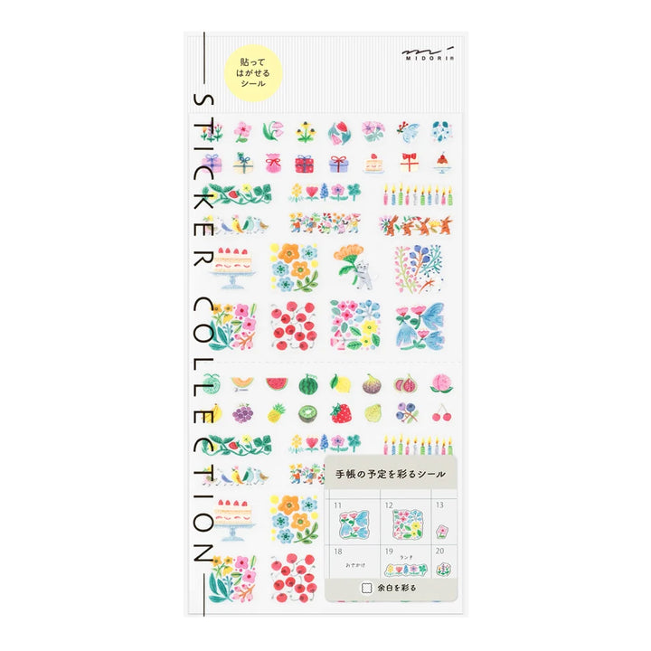 Midori Margin Flower Sticker Collection