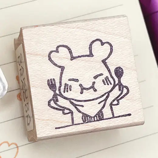 Sakura Snack Time Small Wooden Stamp