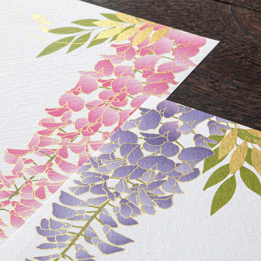 Wisteria Message Pad | Foiled-Stamp Silk Paper