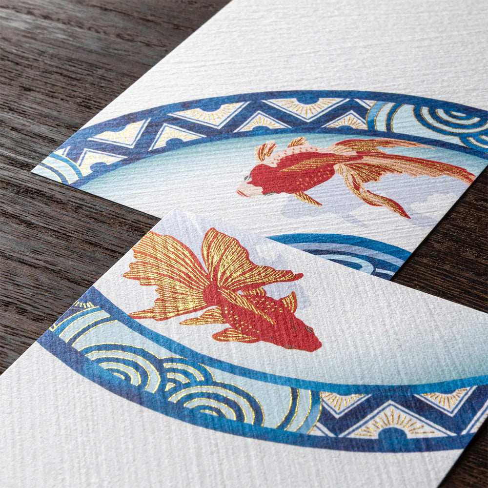 Goldfish Message Pad | Gold-Foiled Iyo Washi Paper