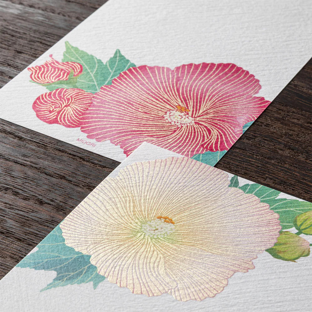 Confederate Rose Message Pad | Gold-Foiled Iyo Washi Paper