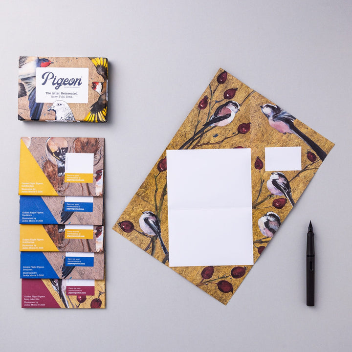 Golden Flight Pigeons Folded Origami Lettering Set