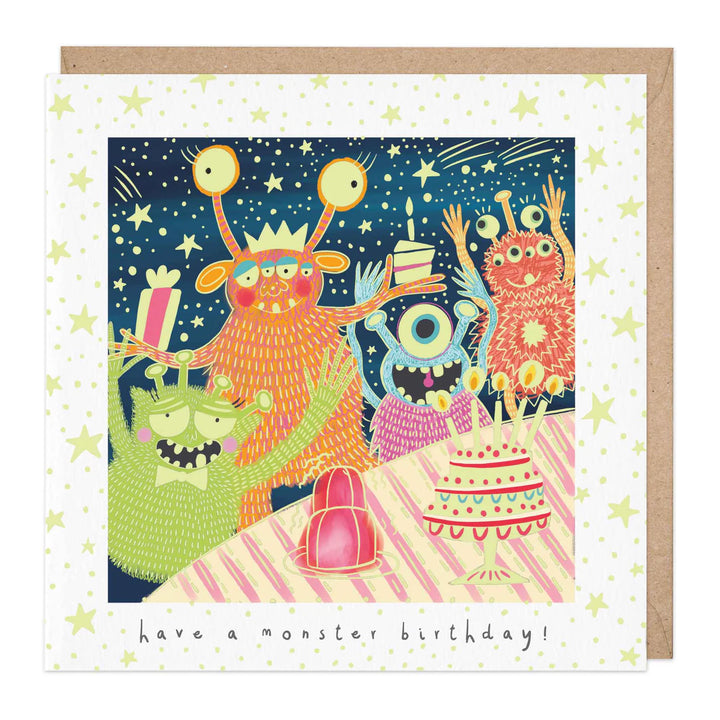 Glow In Dark Monster Cake | Greeting Card*