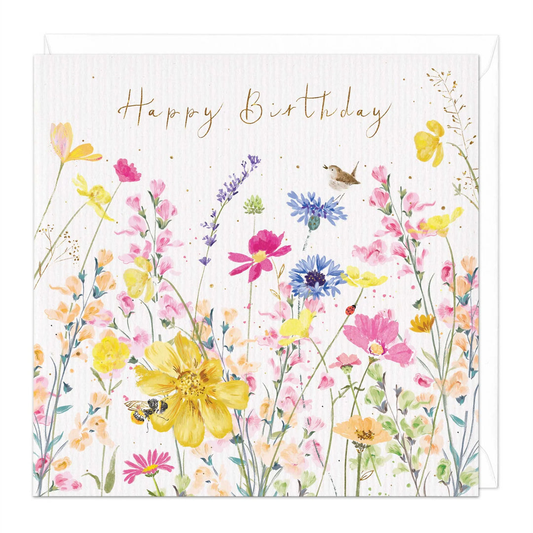 Bird and Cornflowers Birthday | Greeting Card*