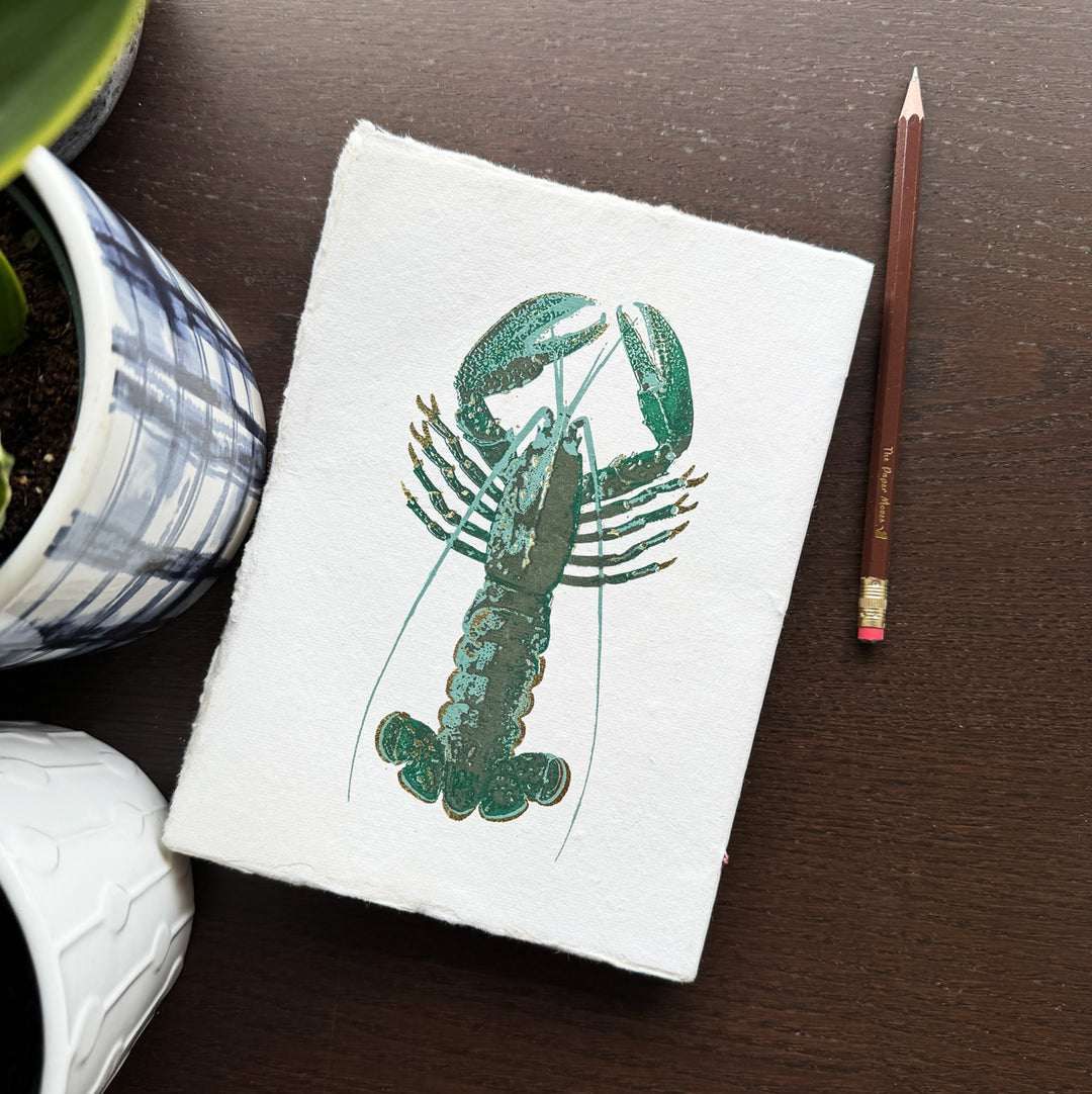 Green Lobster Parchment Paper A5 Notebook