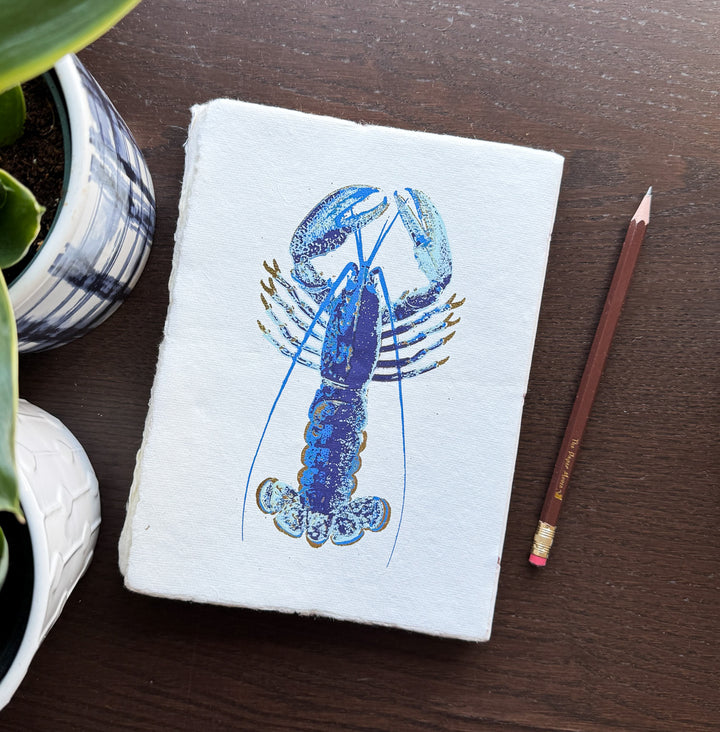 Blue Lobster Parchment Paper A5 Notebook