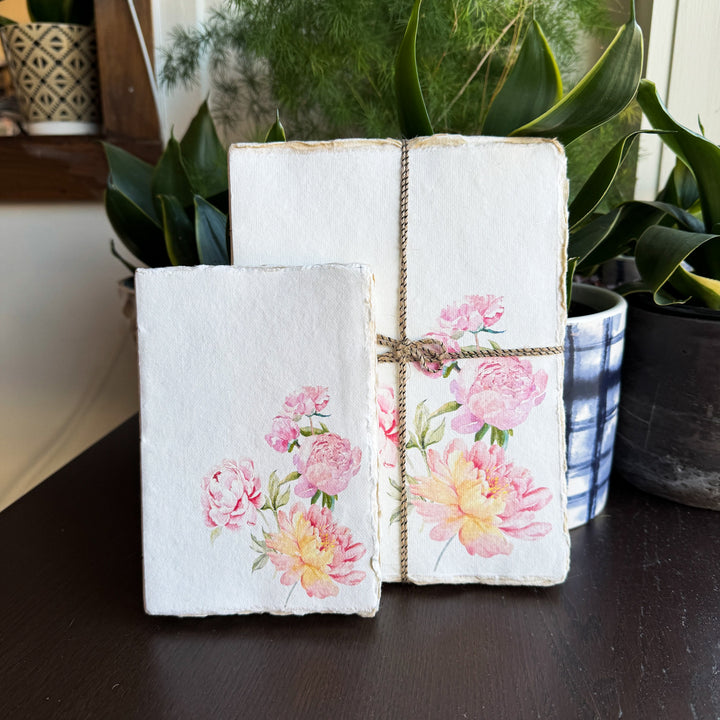 Pink Peony Parchment Paper Notebook