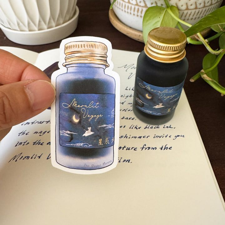 Moonlit Voyage Ink Bottle | Vinyl Sticker