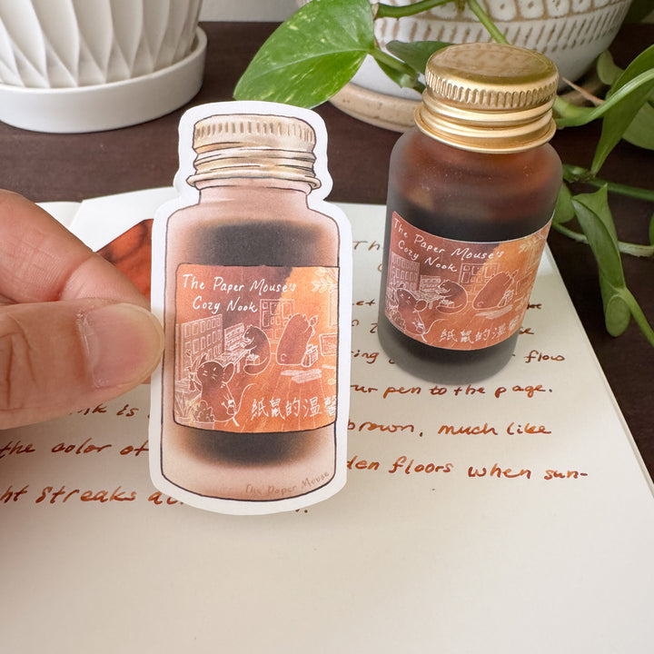 The Paper Mouse’s Cozy Nook Ink Bottle | Vinyl Sticker