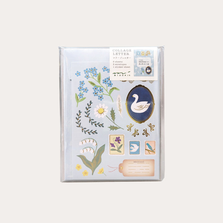 Birds and Flowers Collage Letter Set