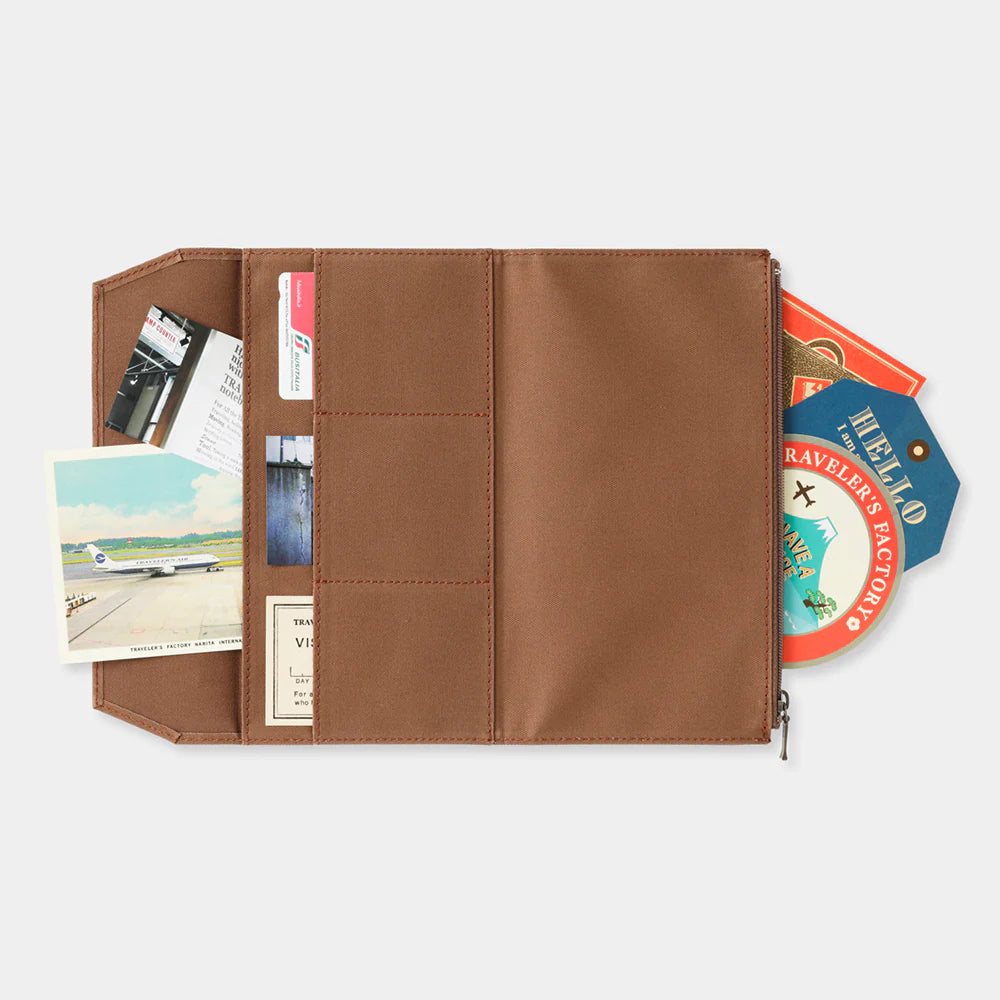 TRAVELER'S notebook Cotton Zipper Case | Regular Size | Coffee