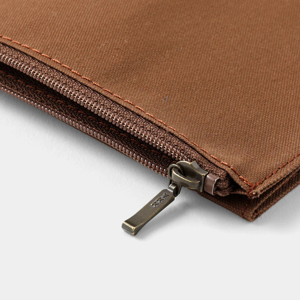 TRAVELER'S notebook Cotton Zipper Case | Regular Size | Coffee