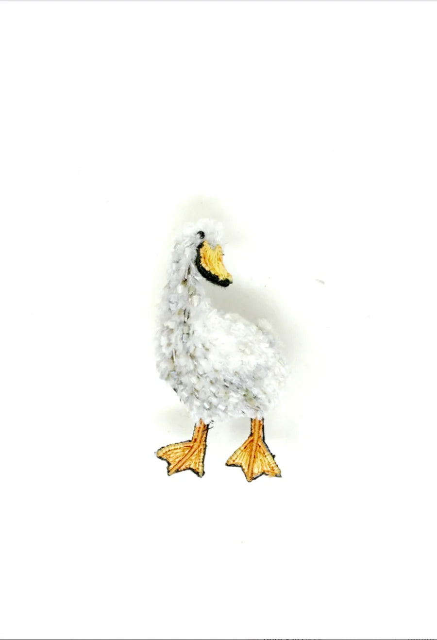 Waddling Duck Hand-Embroidered Brooch Pin
