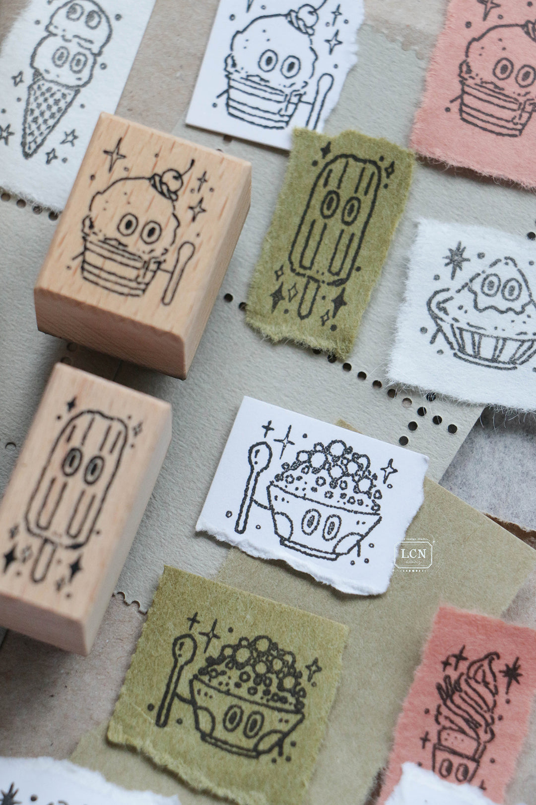 LCN Shaved Ice with Topping Mini Wooden Stamp