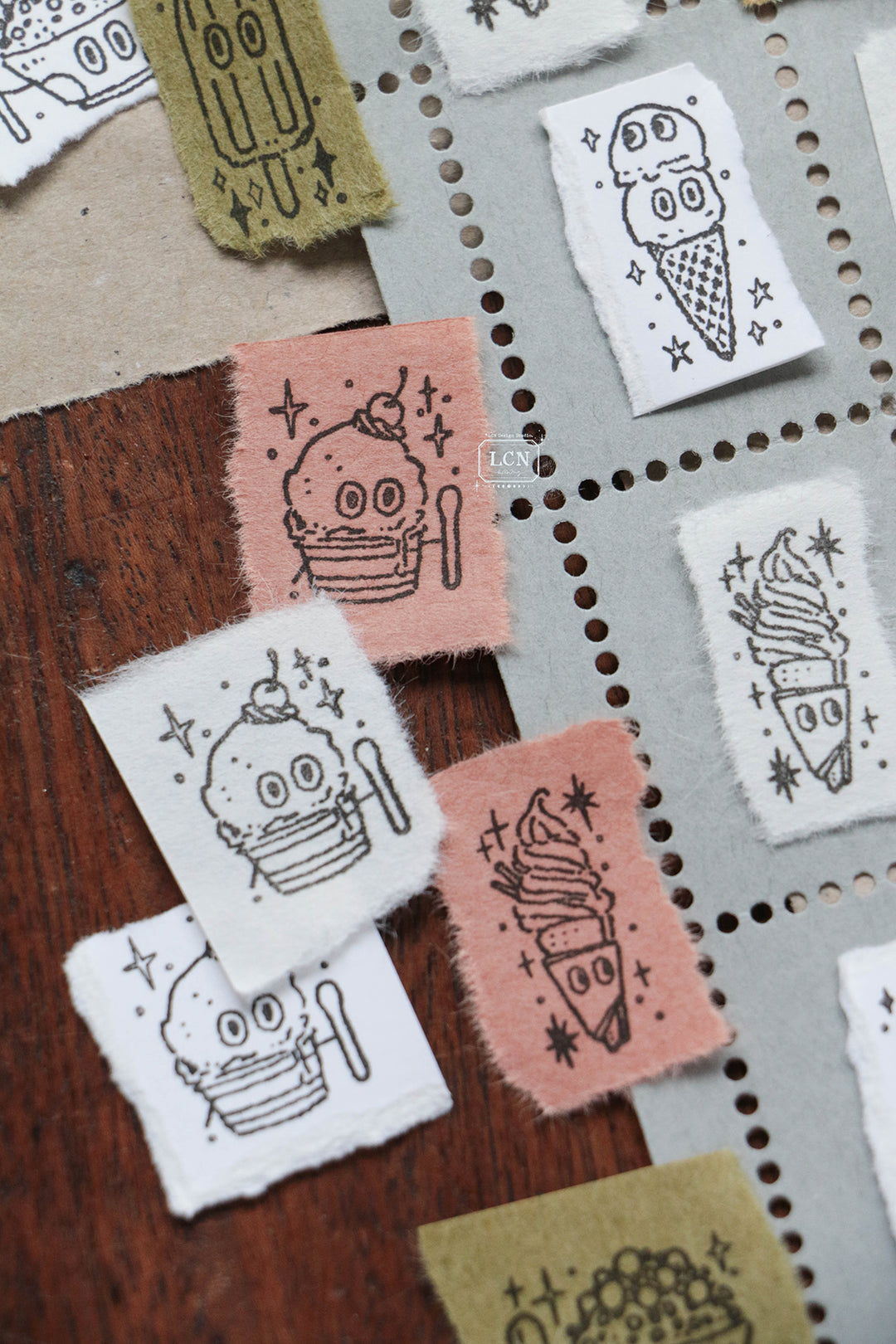 LCN Sundae Mini Wooden Stamp