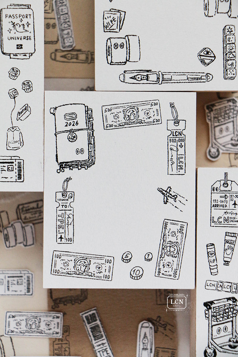 LCN Travel 2 Wooden Stamp Set