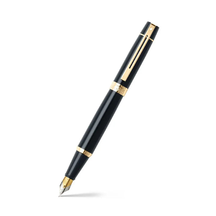 Sheaffer 300 Fountain Pen | Glossy Black with Gold Trim