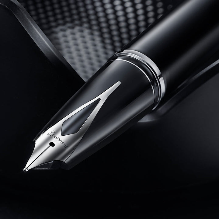 Sheaffer Legacy 9064 Inlaid Nib Fountain Pen | Glossy Black with Chrome-Plated Trim