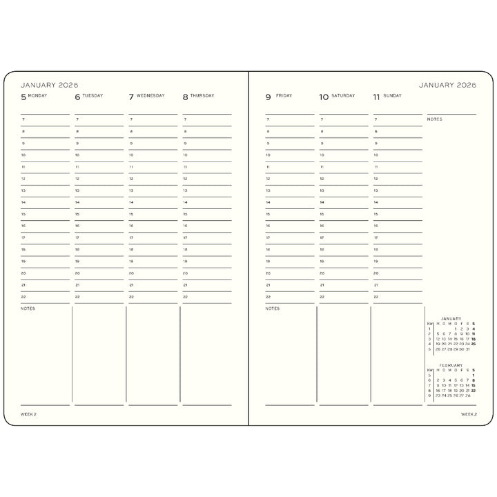 2025-2026 Academic Weekly Planner | 18 Months | Ink Blue
