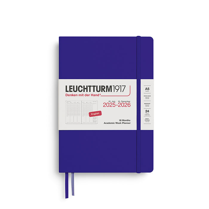 2025-2026 Academic Weekly Planner | 18 Months | Ink Blue