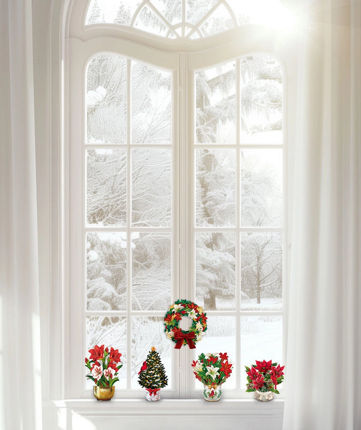 Holiday Bouquet Collection Mini Pop-Up Cards | Assorted 5 Card Set