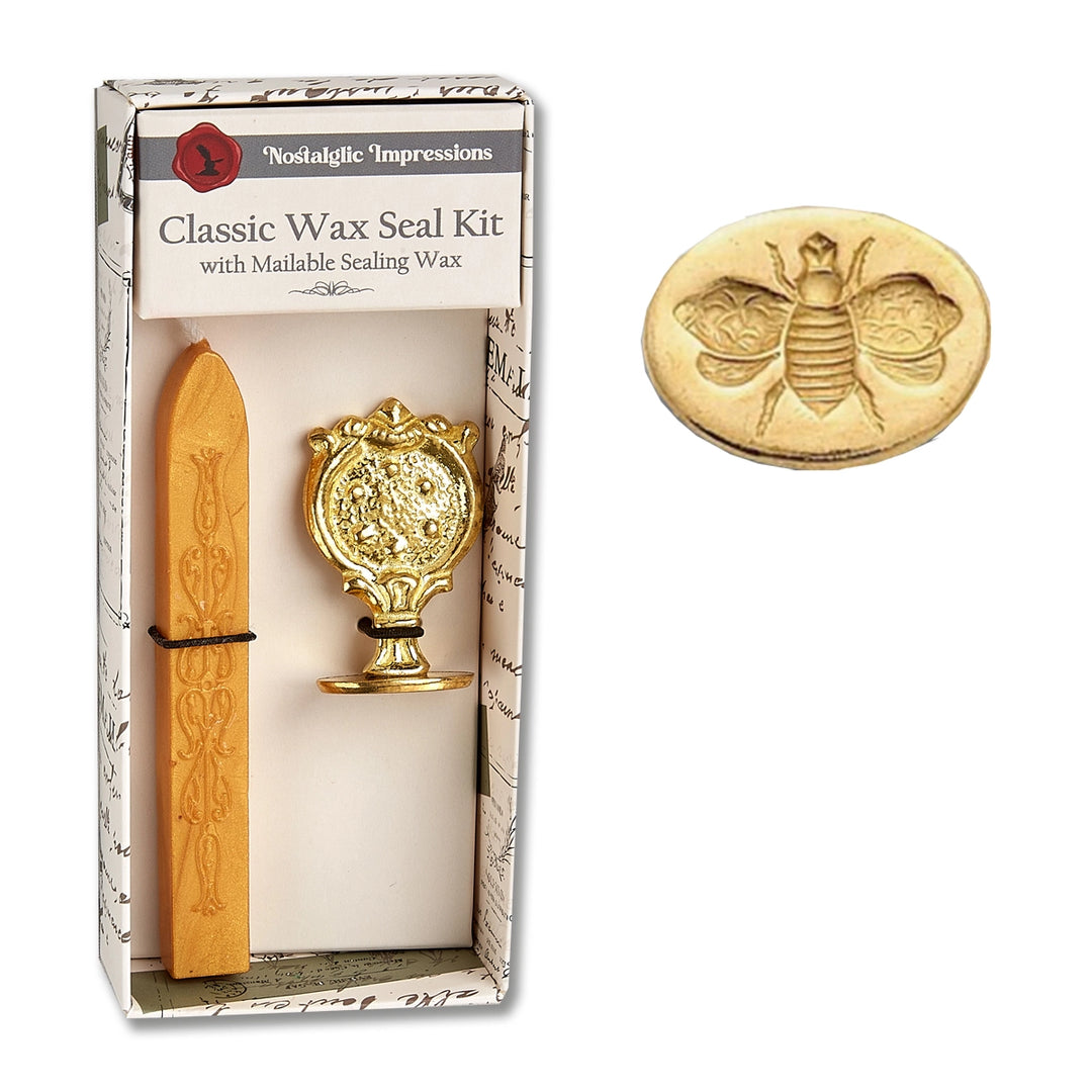 Florentine Brass Stamp Wax Seal Kit | Bee Symbol