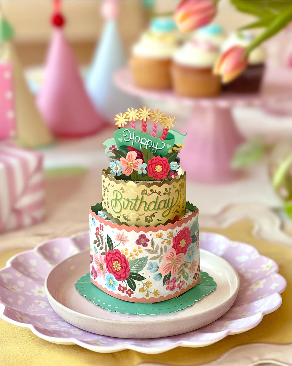 Blooming Birthday Cake Mini Pop-Up Card