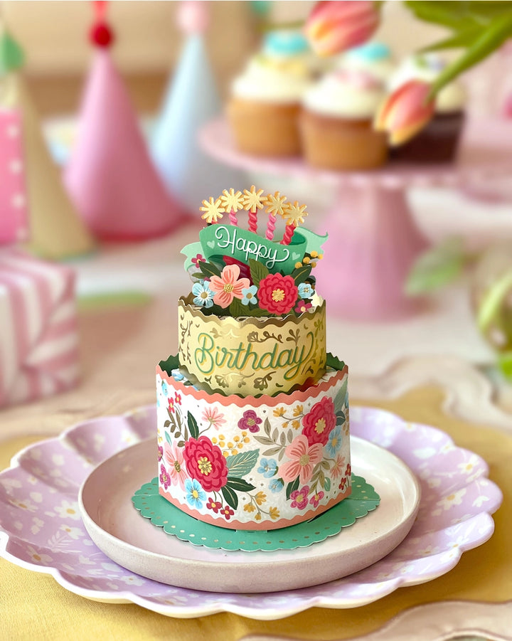 Blooming Birthday Cake Mini Pop-Up Card