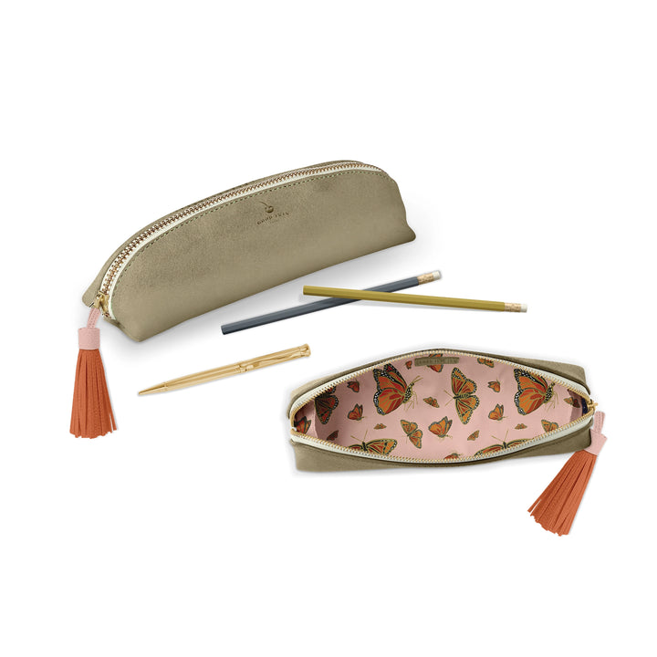Luxe Slim Pencil Pouch | Metallic Bronze