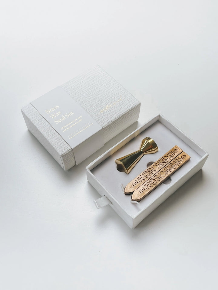 Heirloom Peony Brass Handle Wax Seal Set
