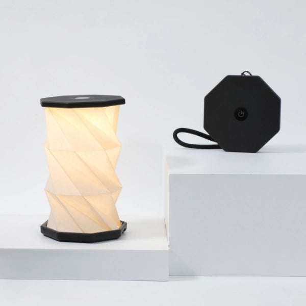 Mini Twist Hexagon Lamp | Slate Black