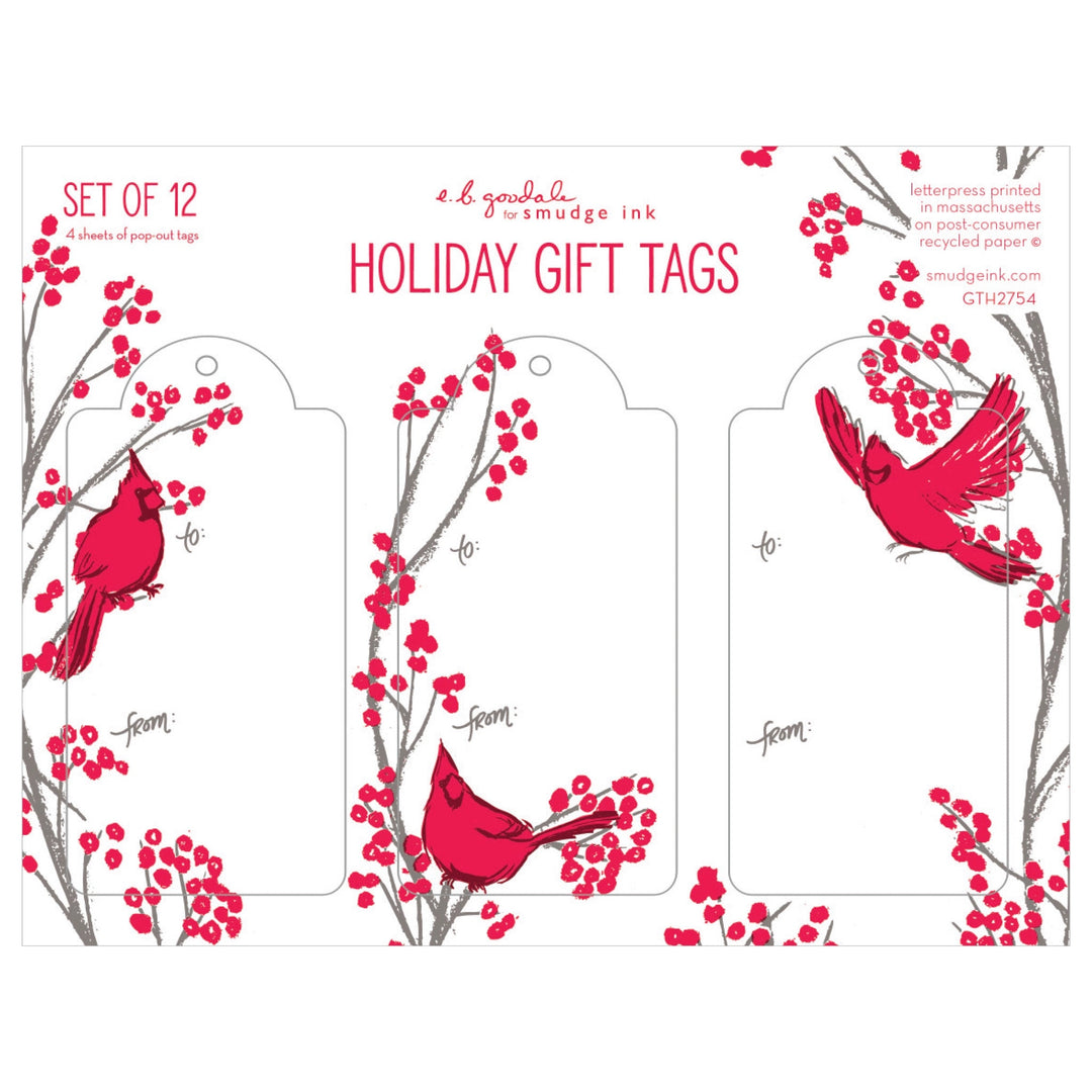Cardinals Holiday Gift Tags