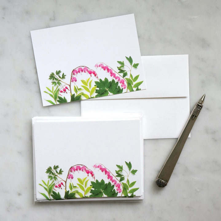 Bleeding Heart Flowers | 8 Flat Card Set *