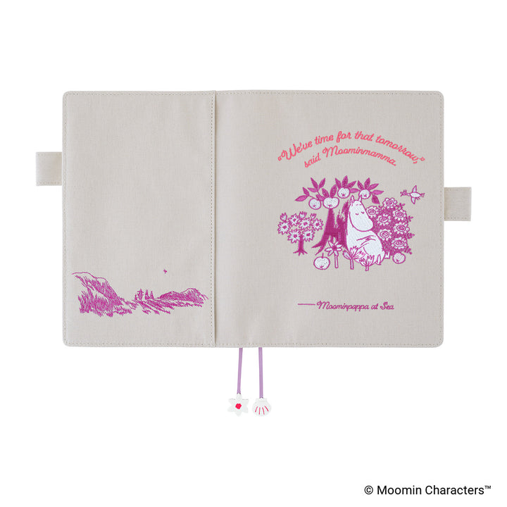 Hobonichi Techo A5 Cousin Cover | Moomin: My Yard (Pink Gray)