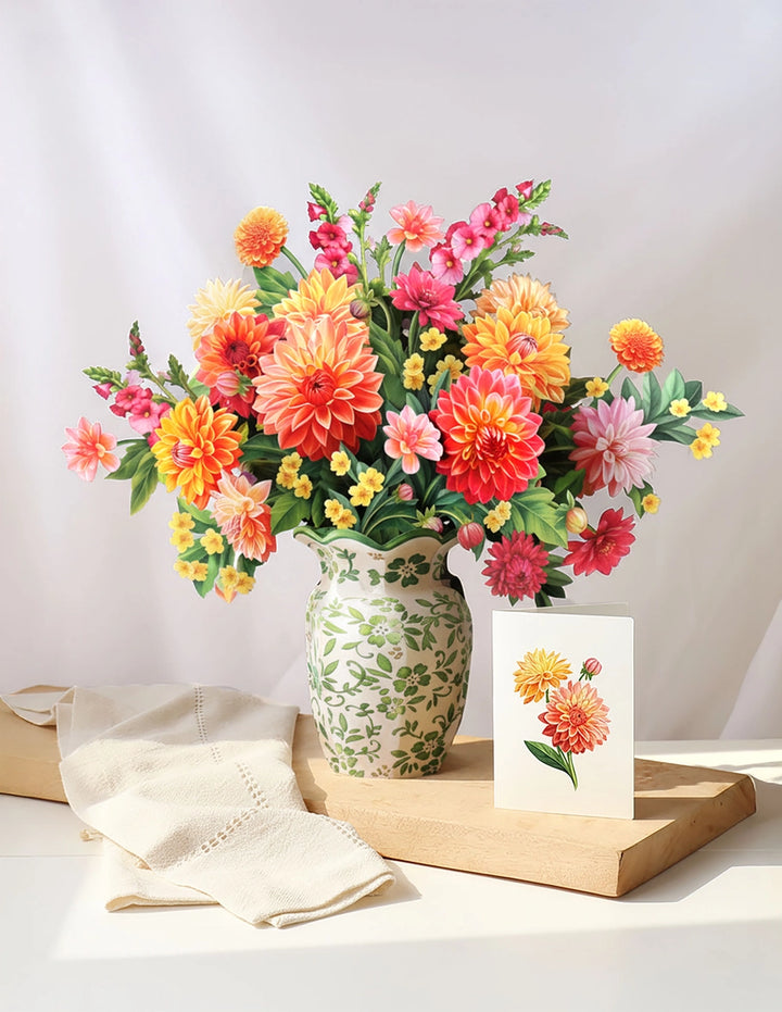 Dahlia Sunrise Large Pop-Up Card