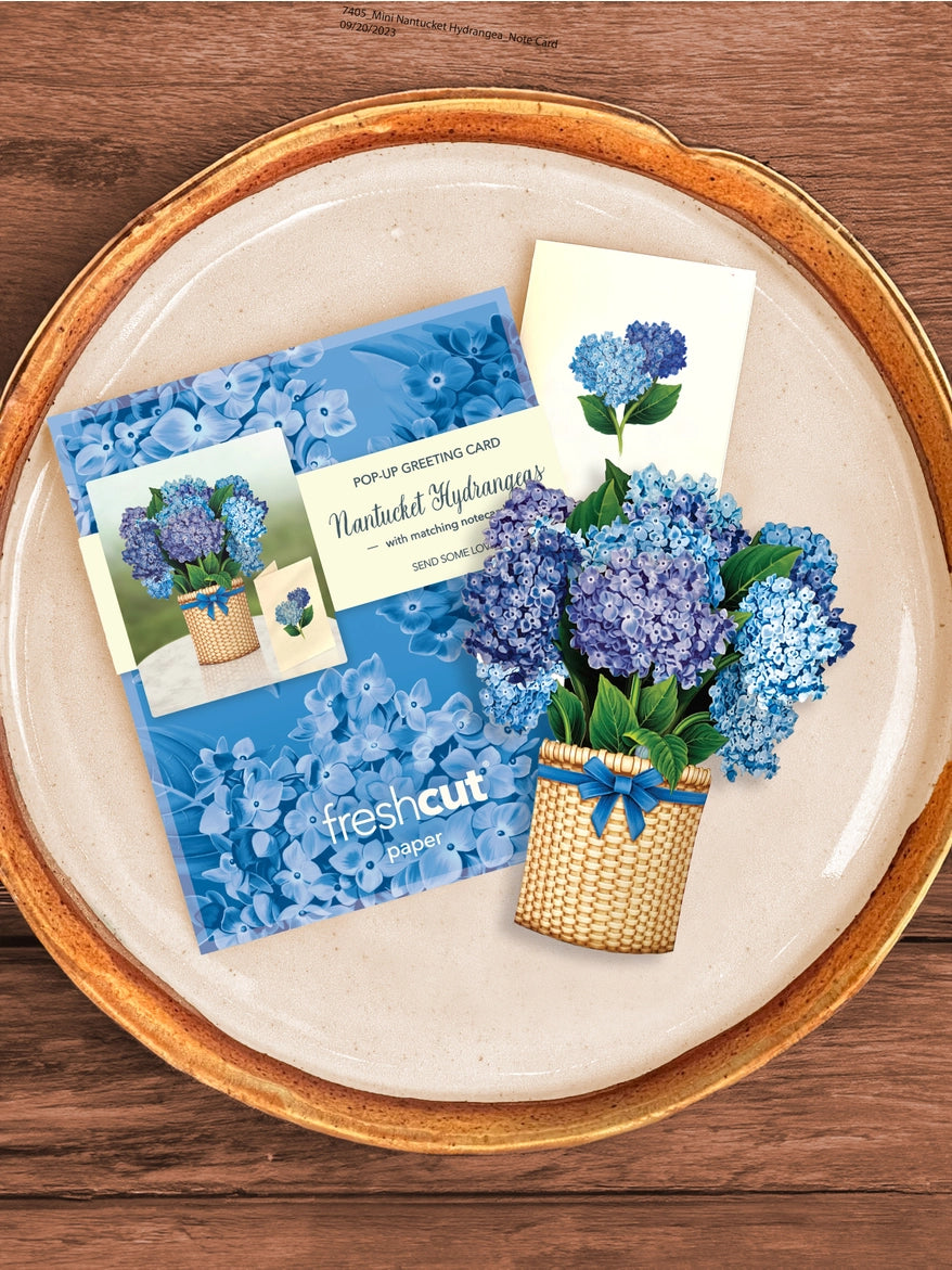 Nantucket Hydrangeas Mini Pop-Up Card