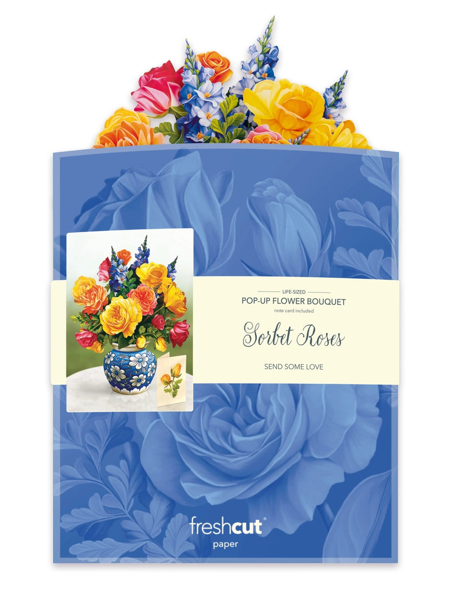 Sorbet Roses Large Pop-Up Card