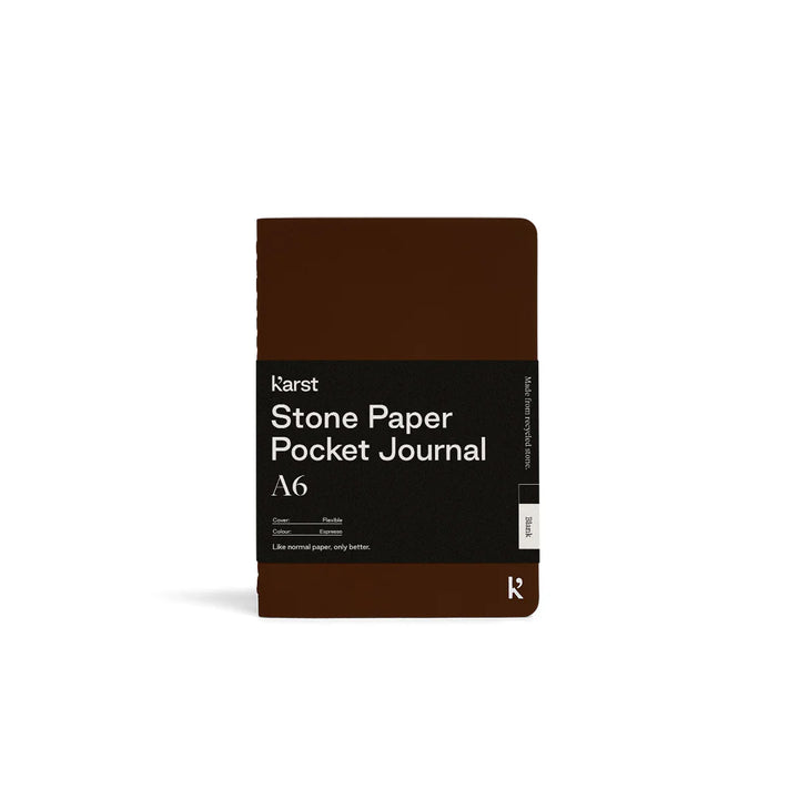 Espresso Brown Softcover Stone Notebook | A6 Blank