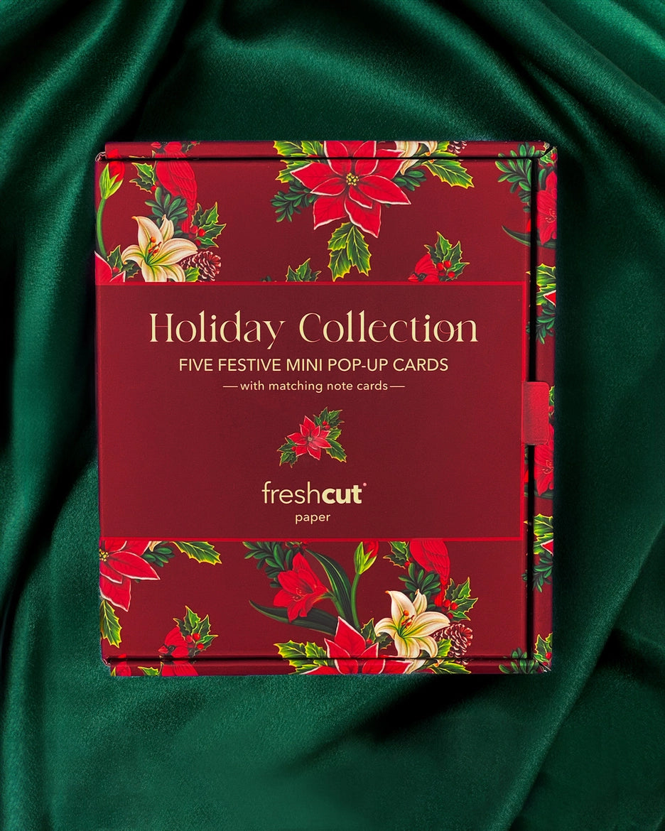 Holiday Bouquet Collection Mini Pop-Up Cards | Assorted 5 Card Set