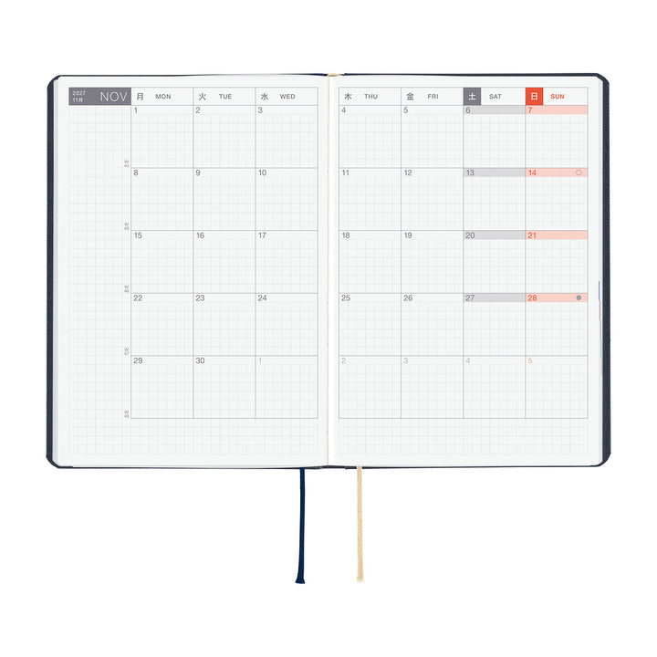 Hobonichi Techo 2027 A6 HON Planner | Slash Navy | English