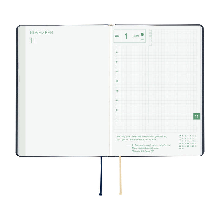 Hobonichi Techo 2027 A6 HON Planner | Slash Navy | English