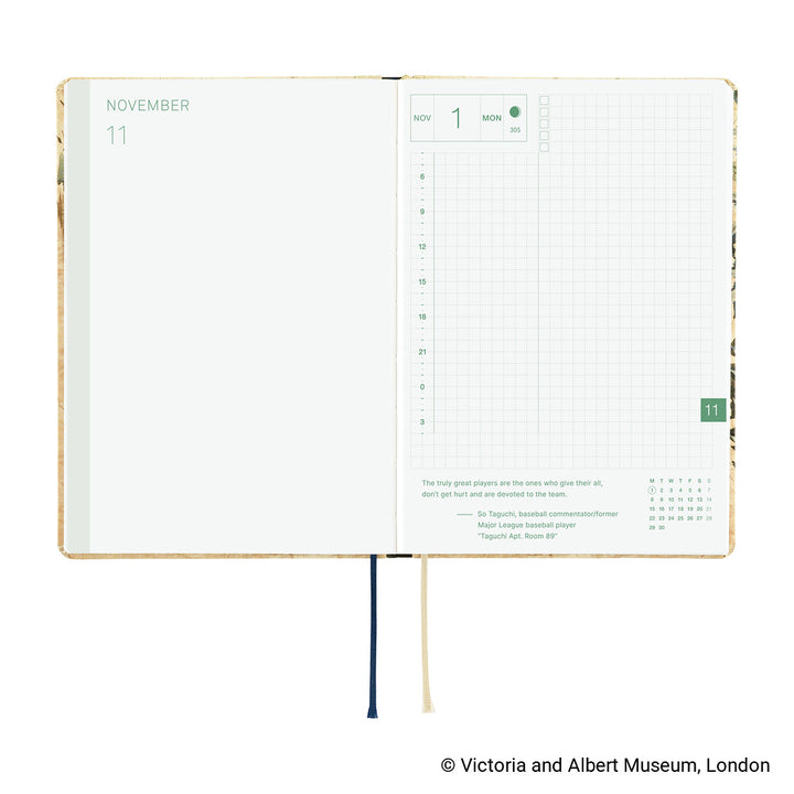 Hobonichi Techo 2027 A6 HON Planner | V&A Series: Vine | English