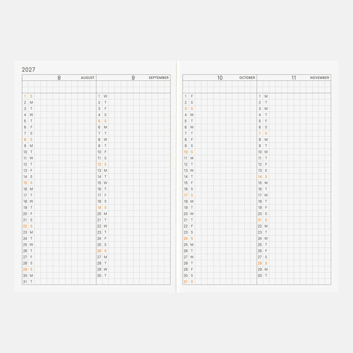 Hobonichi Techo 2027 A6 English Planner Book | Book Only