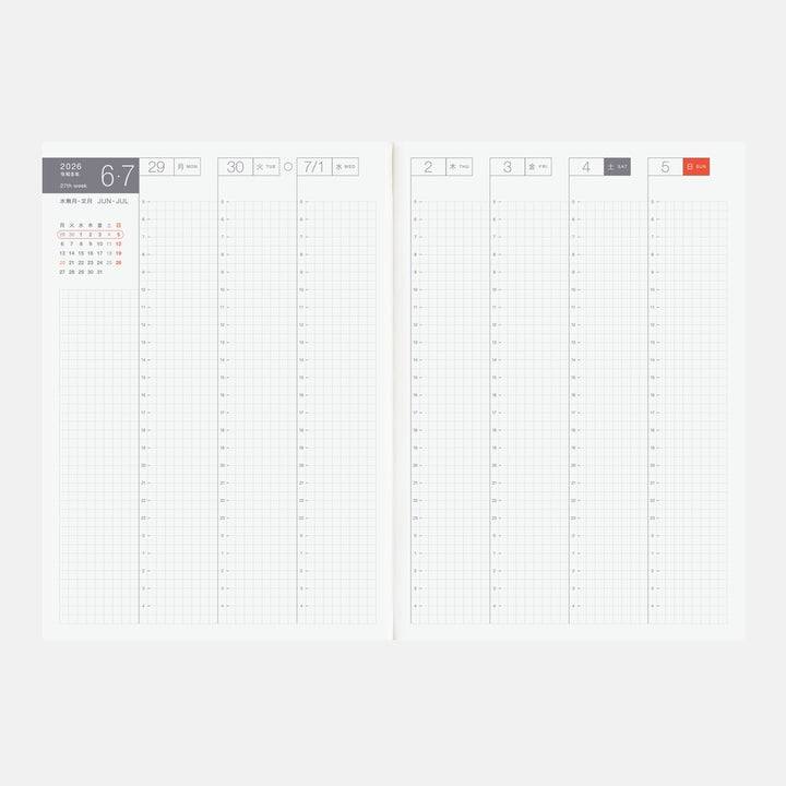 Hobonichi Techo 2026 A5 Cousin Planner | Spring Monday Start | Japanese Book Only