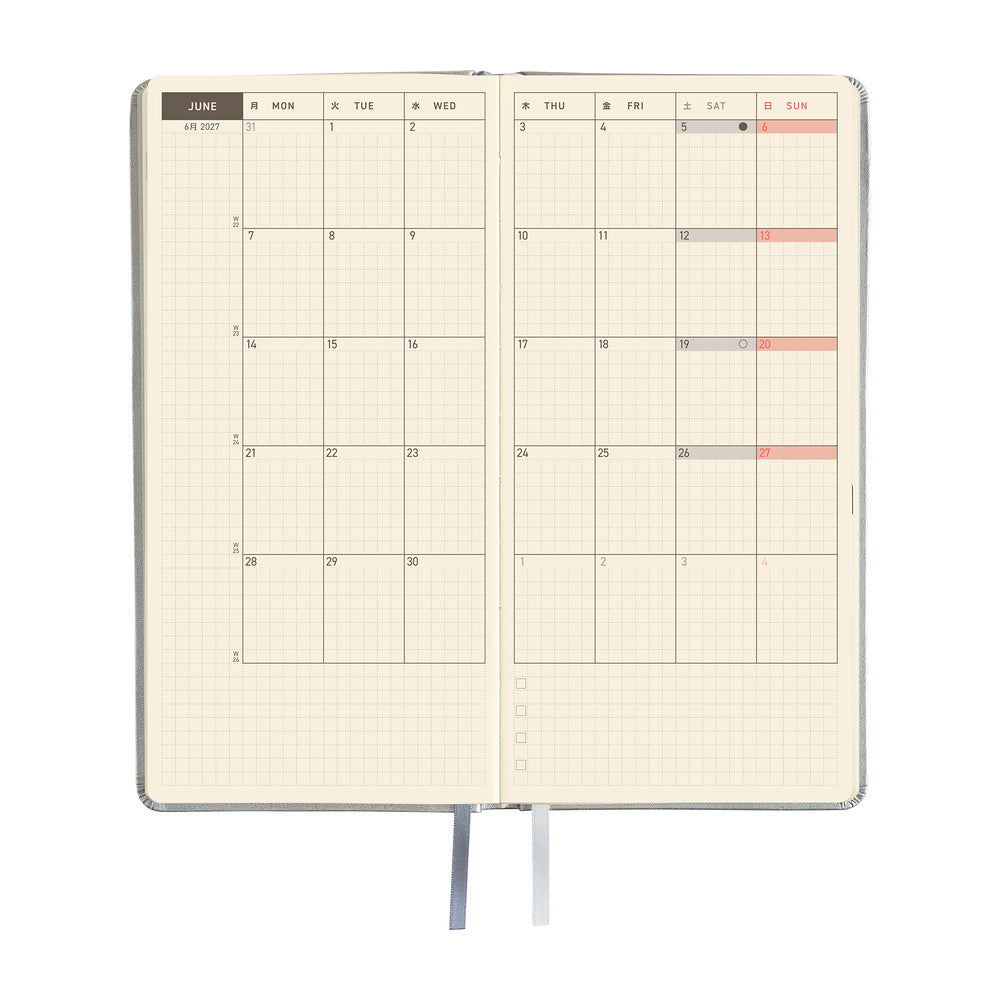 Hobonichi Techo 2027 Weeks Planner | Leather: Noble Silver | English