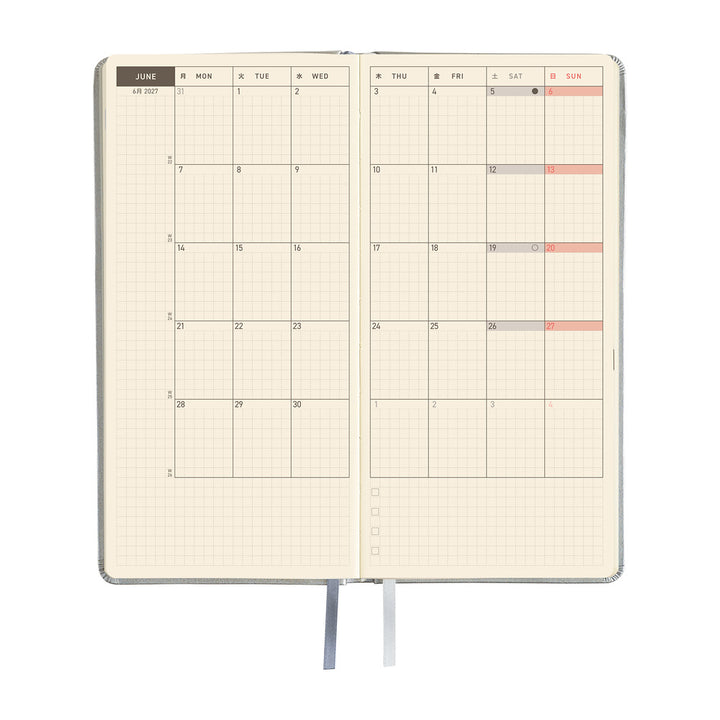 Hobonichi Techo 2027 Weeks Planner | Leather: Noble Silver | English