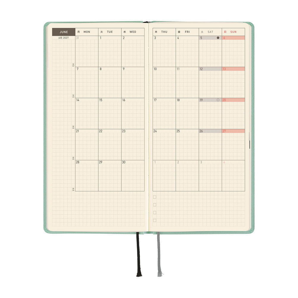 Hobonichi Techo 2027 Weeks Planner | Paper Series: Frosty Jade | English